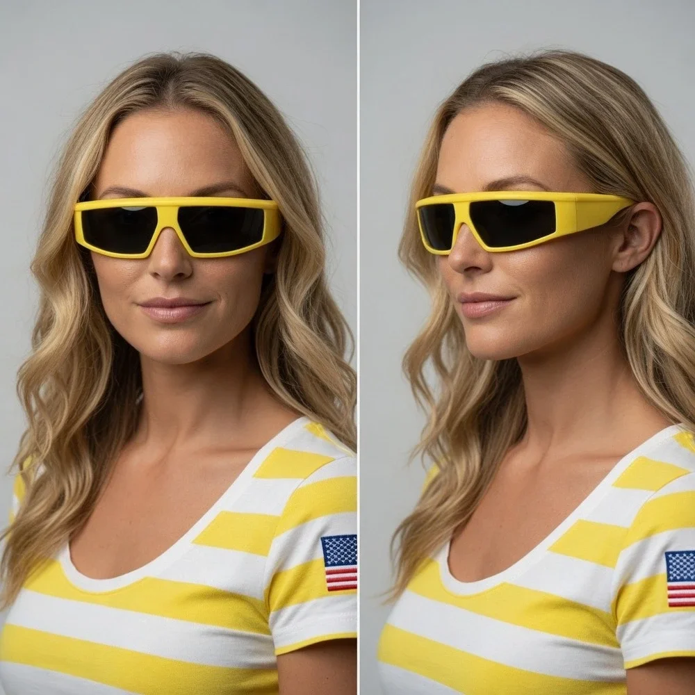 Women Sunglasses Streetwear, Neon, Techno, Matrix, Space, Alien Bold Performance